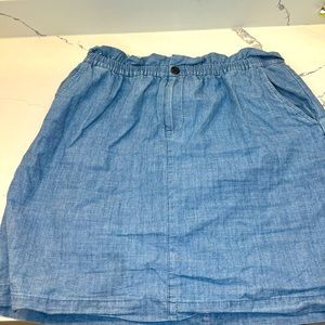 JCREW Chambray Denim Paper Bag Mini Skirt Size 12